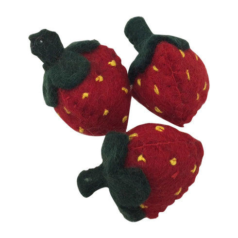 PAPOOSE TOYS - Felt Food Strawberries - Set of 3